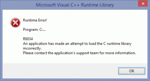 Runtime Error r6034