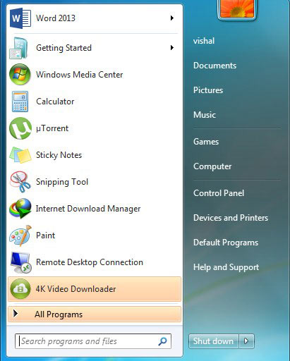 go to control pannal in win7
